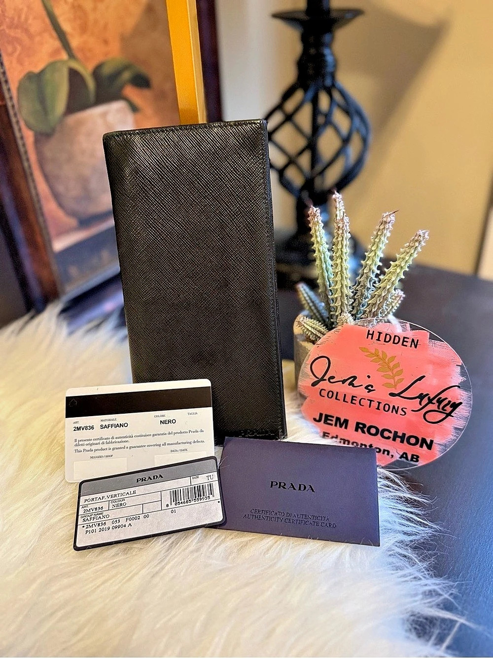 🌸Prada Saffiano Vertical Long Wallet Black🌸